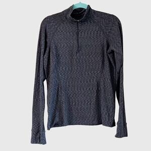 REI Co-op Gray Heather Half Zip Performance Top Women's M Thumbholes Layering